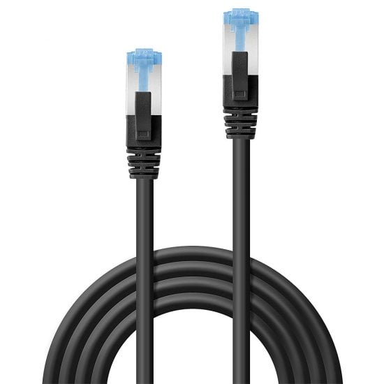 0.5m Cat.6A S/FTP LSZH Snagless Gigabit Network Cable, Black