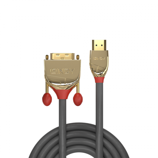 0.5m HDMI to DVI-D Cable, Gold Line