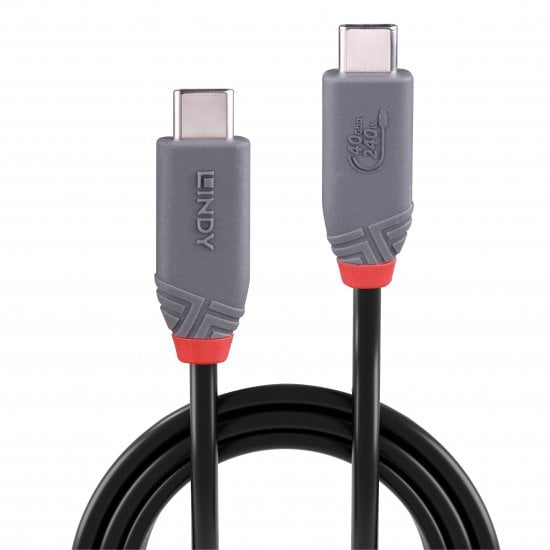 0.8m USB 4 240W Type C Cable, Anthra Line