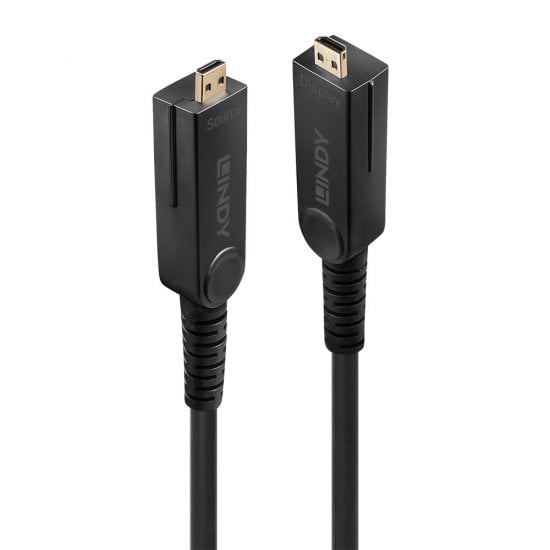 100m Fibre Optic Hybrid Micro-HDMI 18G Cable with Detachable HDMI & DVI Connectors