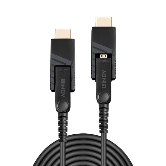 100m Fibre Optic Hybrid Micro-HDMI 18G Cable with Detachable HDMI & DVI Connectors