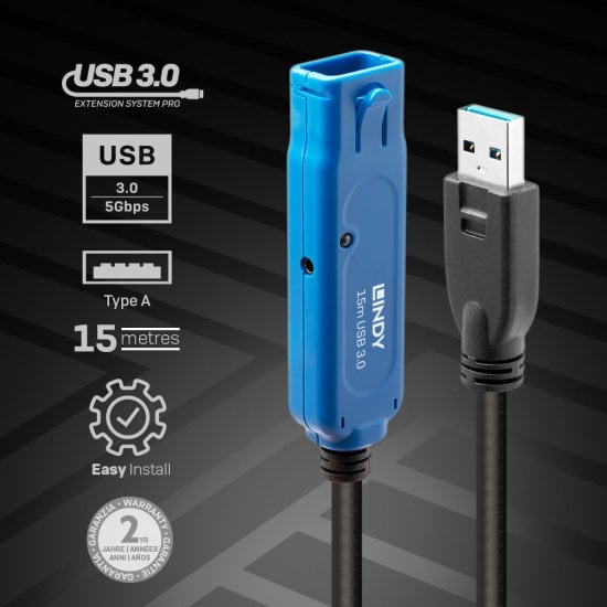 15m USB 3.0 Active Extension Pro