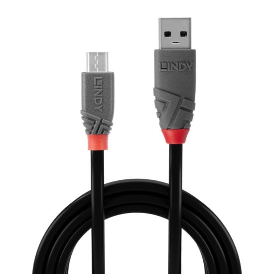 1m USB 2.0 Type A to Micro-B Cable, Anthra Line