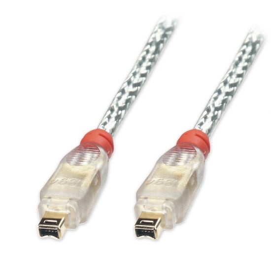 25m Premium FireWire Cable - 4 Pin Male to 4 Pin Male, Transparent