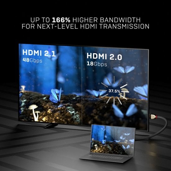 2m Ultra High Speed HDMI Cable, Gold Line