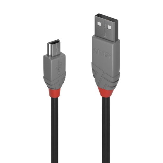 2m USB 2.0 Type A to Mini-B Cable, Anthra Line