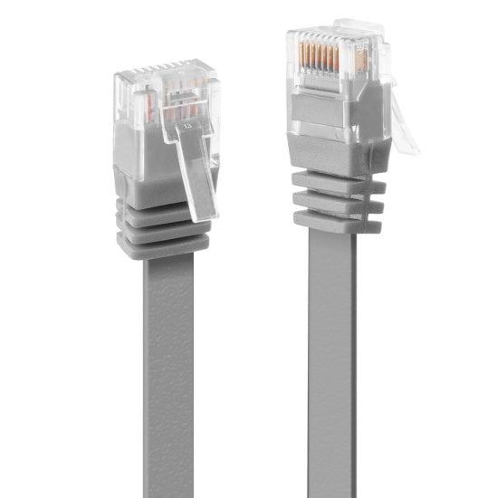 3m Cat.6 U/UTP Flat Network Cable, Grey