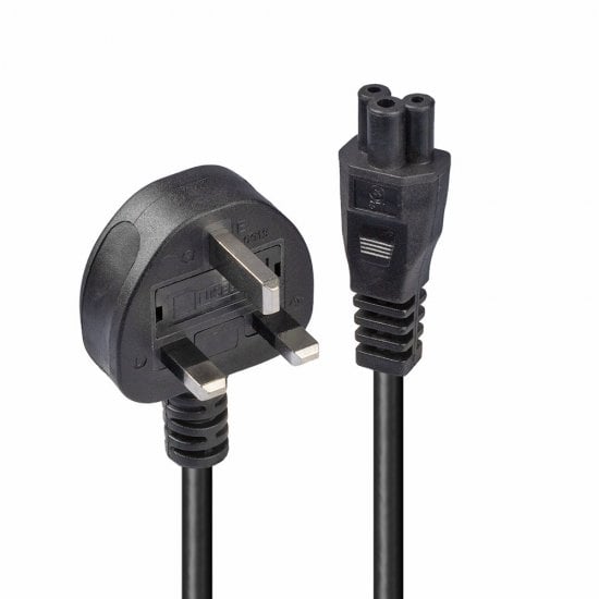 3m UK 3 Pin to C5 Mains Cable, lead free