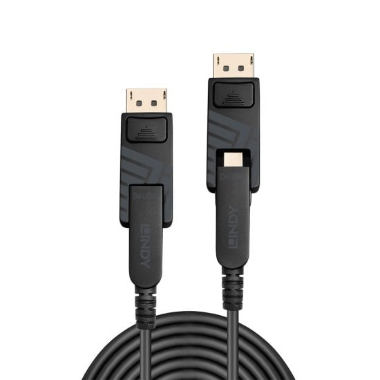 40m Fibre Optic Hybrid Mini DisplayPort 1.4 Cable with Detachable DP Connectors