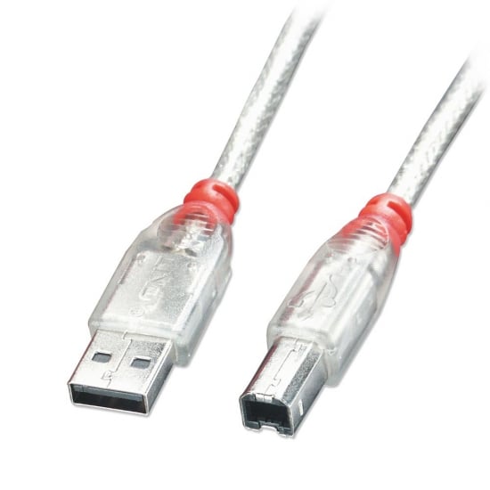 5m USB 2.0 Cable - Type A to B, Transparent