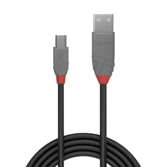 5m USB 2.0 Type A to Mini-B Cable, Anthra Line