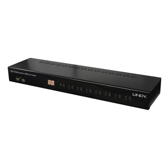 8 Port DVI-I Single Link, USB 2.0 & Audio KVM Switch Pro