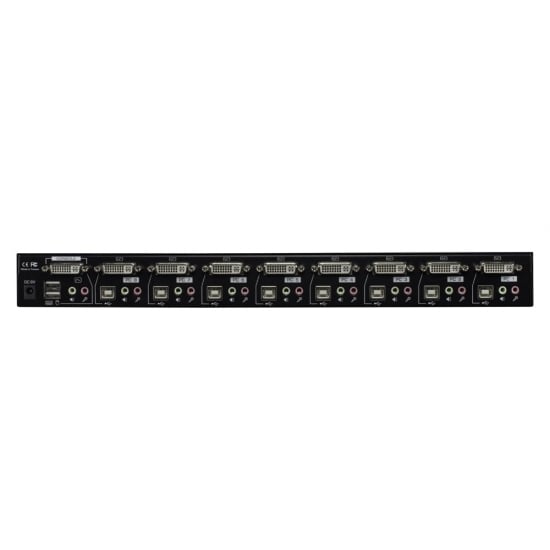 8 Port DVI-I Single Link, USB 2.0 & Audio KVM Switch Pro