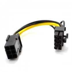 PCIe Adapter Cable - 6 Pin PCIe Female to 8 Pin PCIe Male