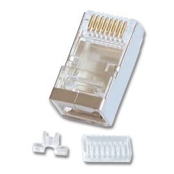 Shielded RJ-45 Male Connector, 8 Pin CAT6, Pack of 10