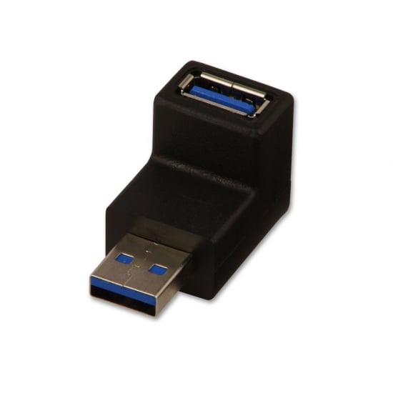 USB 3.2 90 Degree Down Type A Male to A Female Right Angle Adapter