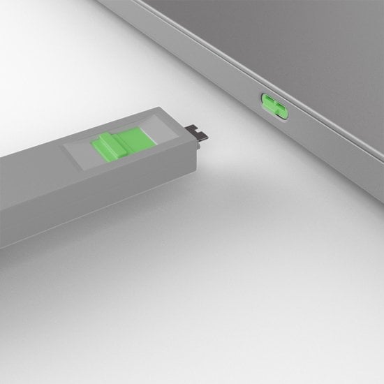 USB Type C Port Blocker Key - Pack of 4 Blockers, Green